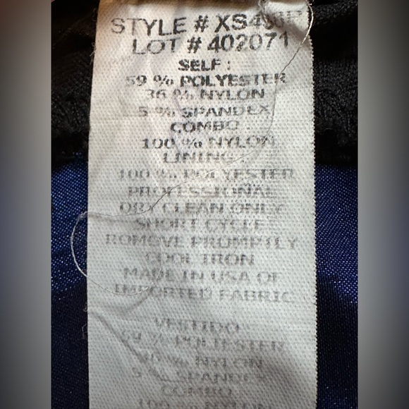 Xscape Royal Blue Draped Ruffle V Neck Cocktail Dress. Draped On One Side Sz 10P - Picture 11 of 14